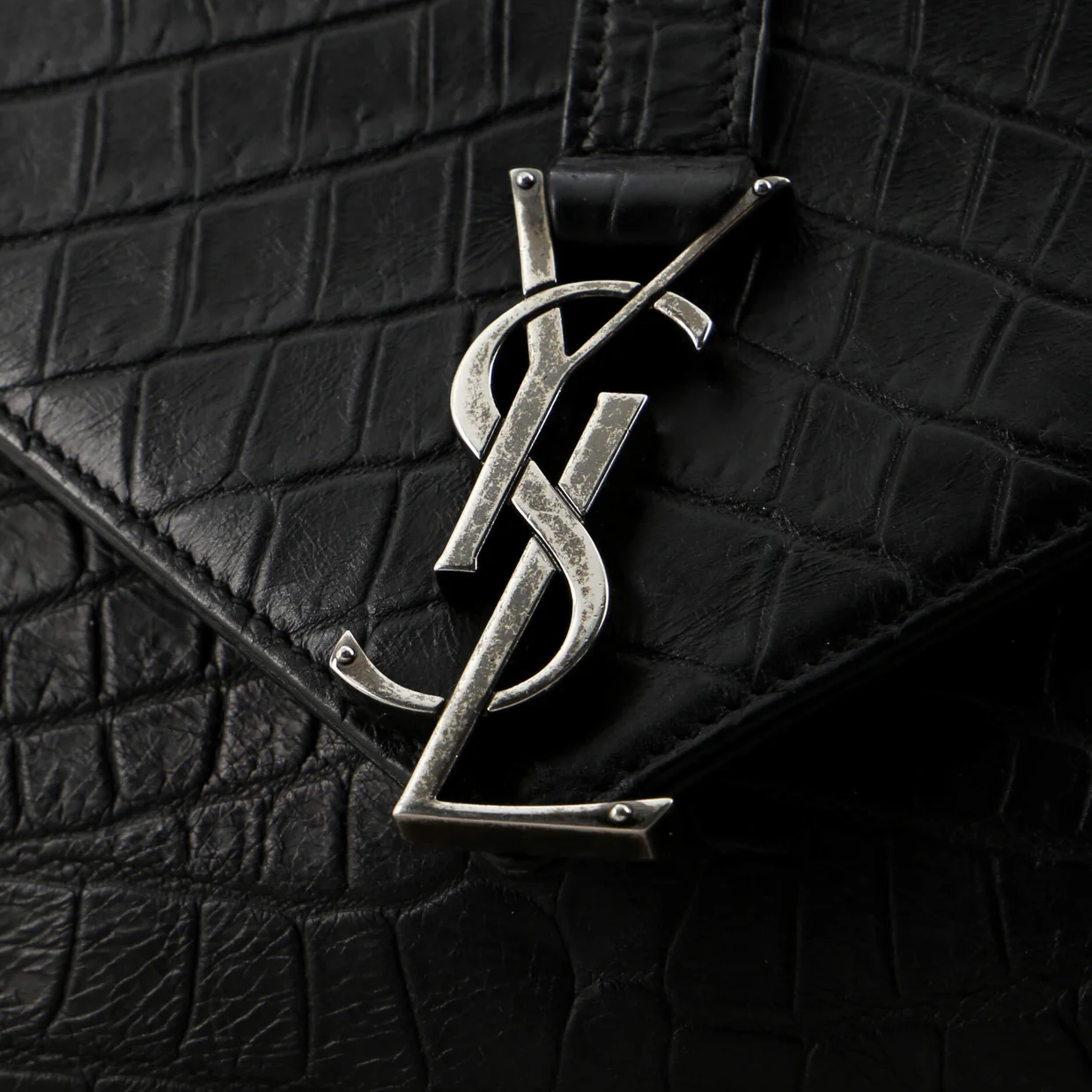 Classic Monogram College Bag Crocodile Embossed Leather Medium - Deep Luxury