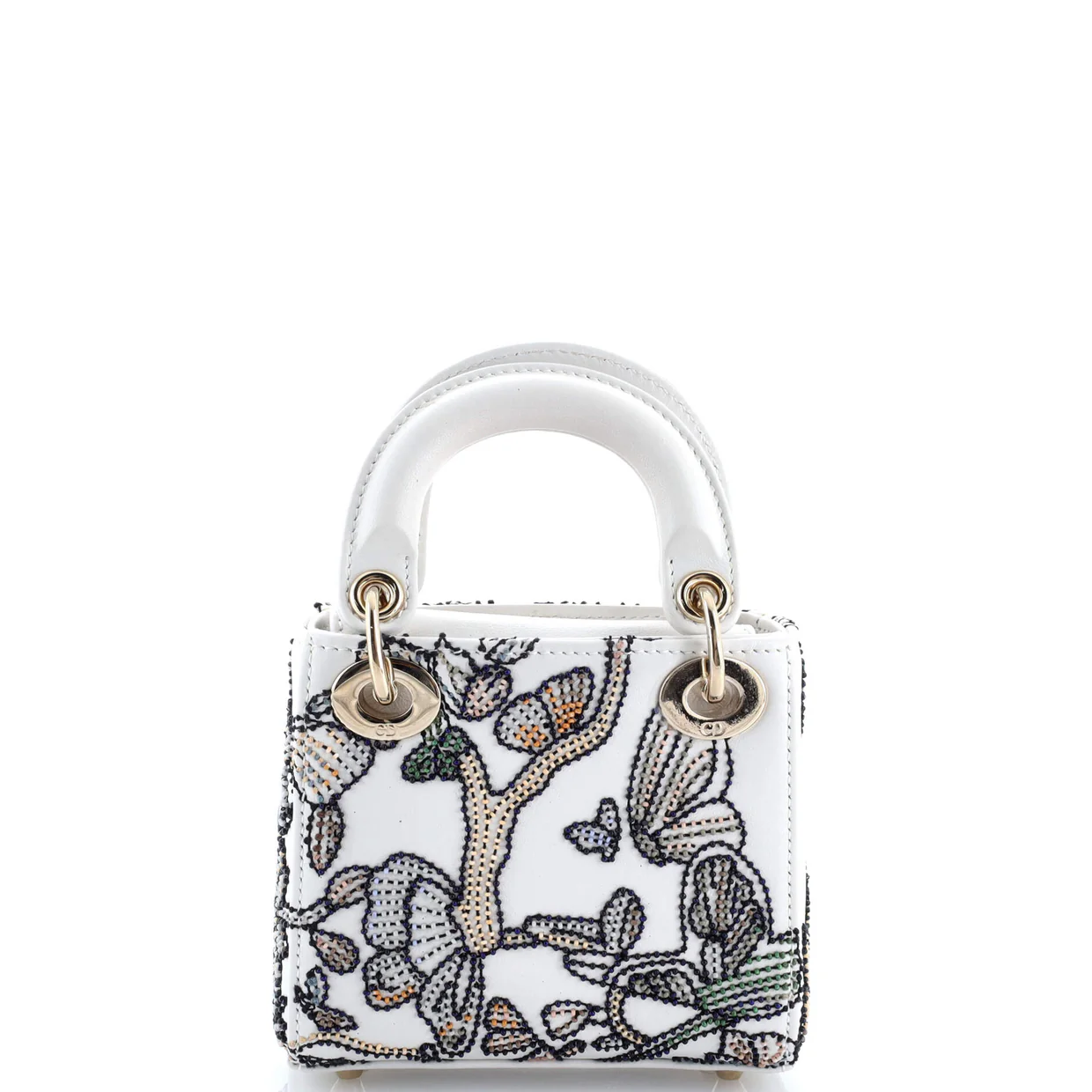 Lady Dior Bag Beaded Embroidered Leather Micro - Deep Luxury