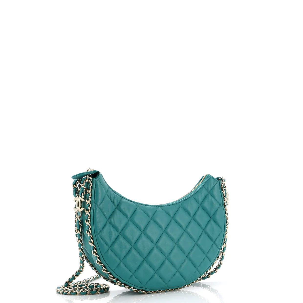 Chain Around Hook Hobo Quilted Lambskin Small - Deep Luxury