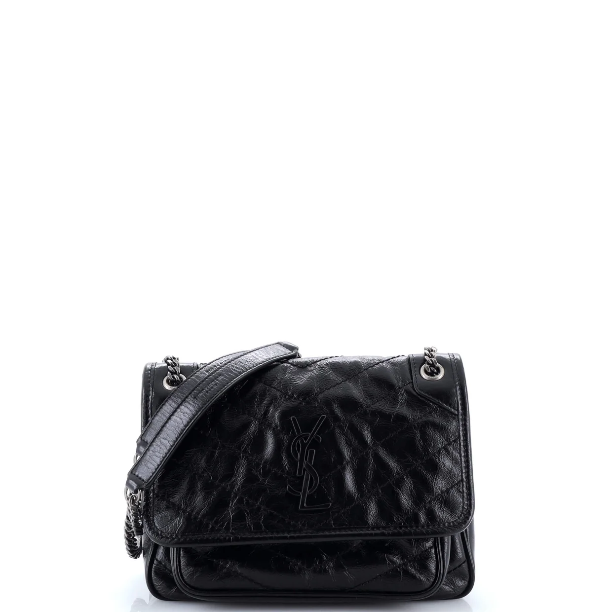 Niki Chain Flap Bag Matelasse Chevron Leather Baby - Deep Luxury