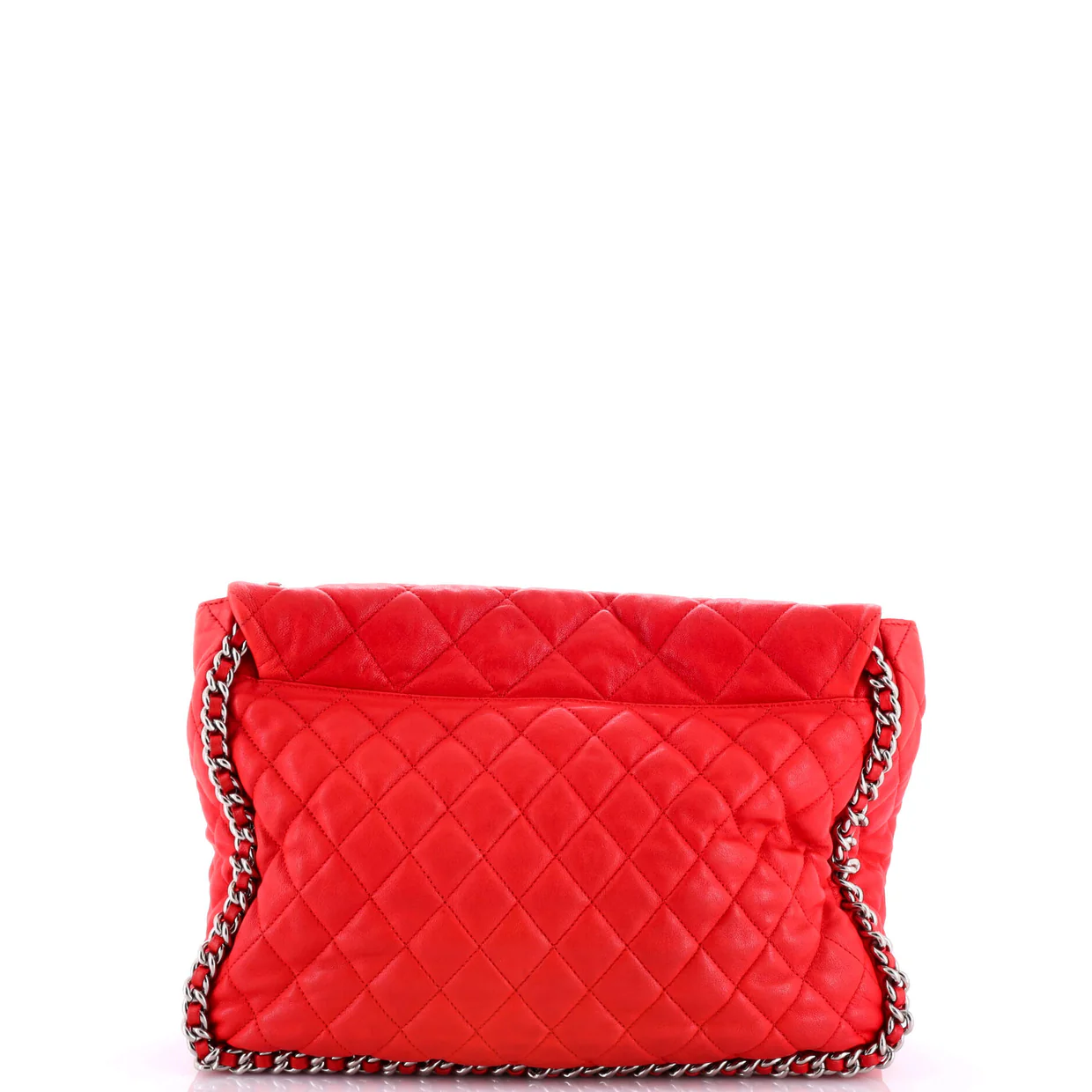 Chain Around Flap Bag Quilted Leather Maxi - Deep Luxury