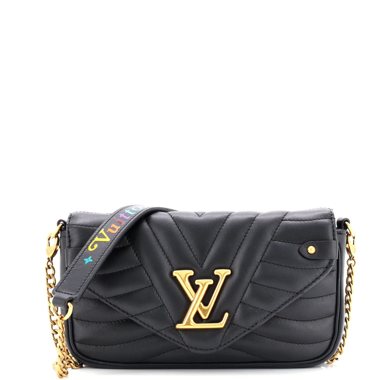 New Wave Chain Pochette Quilted Leather - Deep Luxury