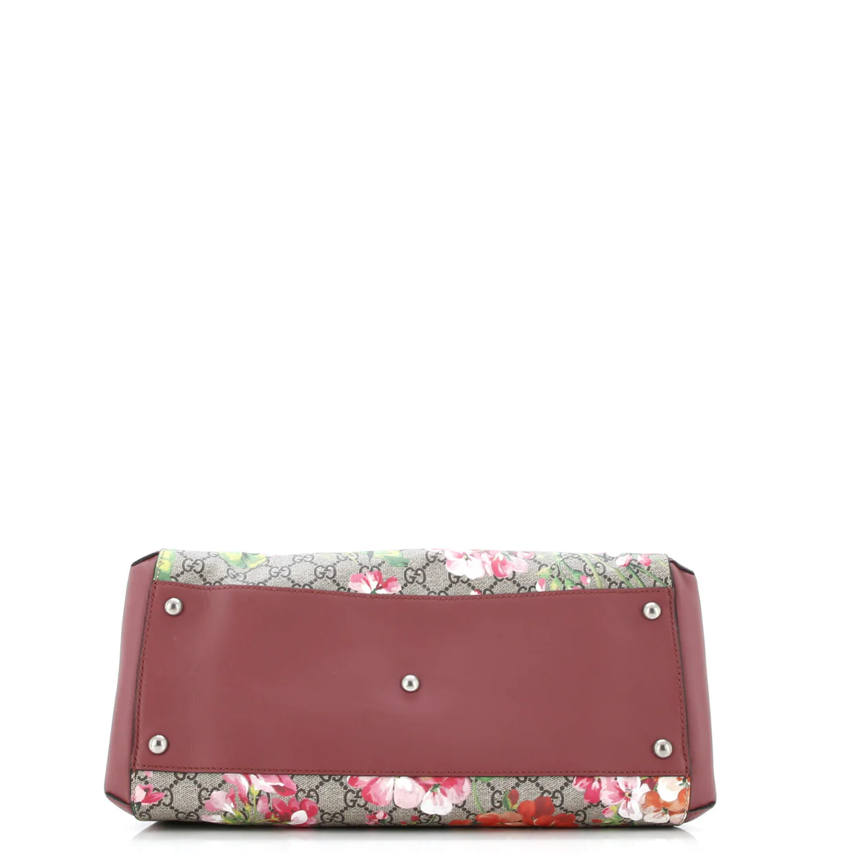 Convertible Shopping Tote Blooms Print GG Coated Canvas Large - Deep Luxury