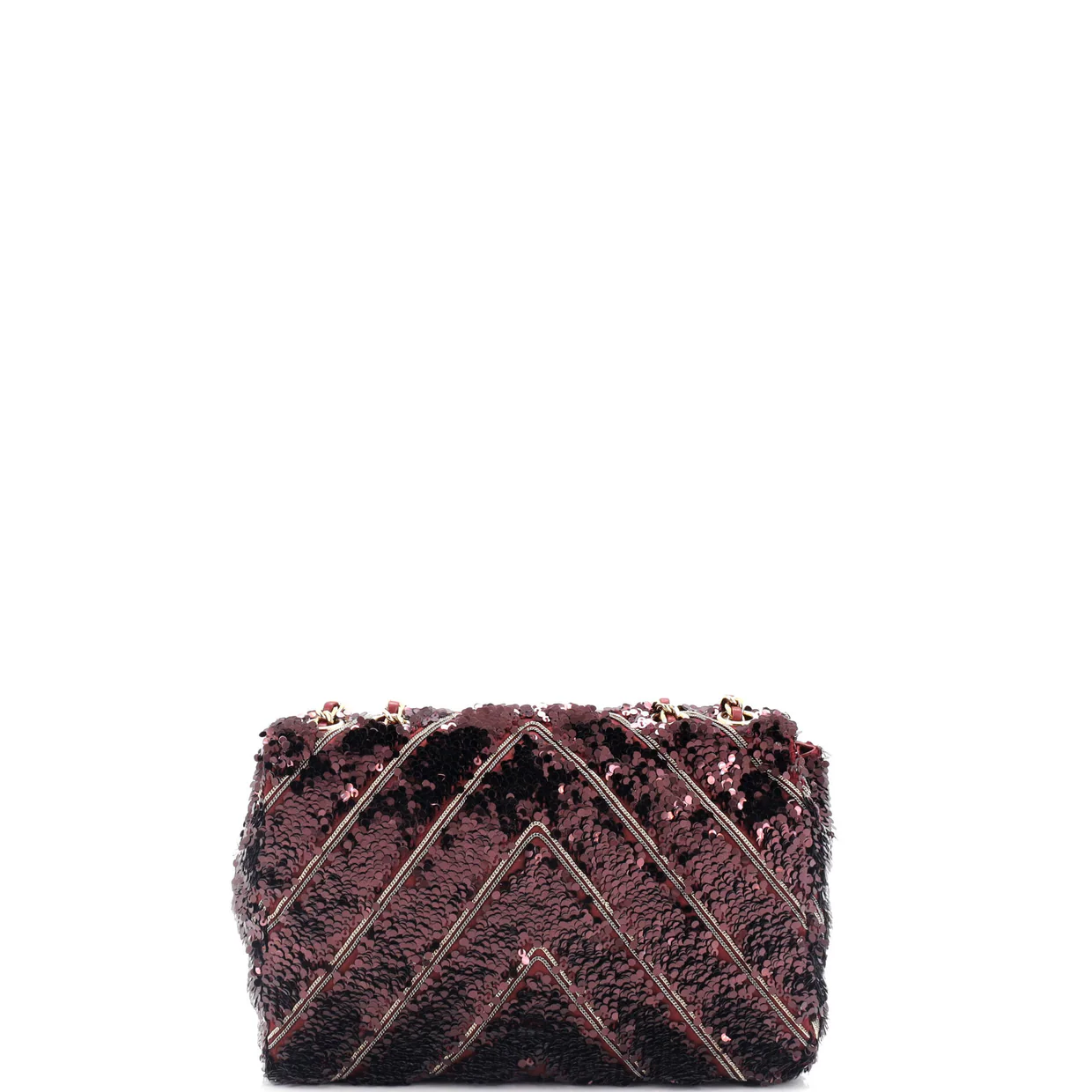CC Flap Bag Chevron Sequins Mini - Deep Luxury