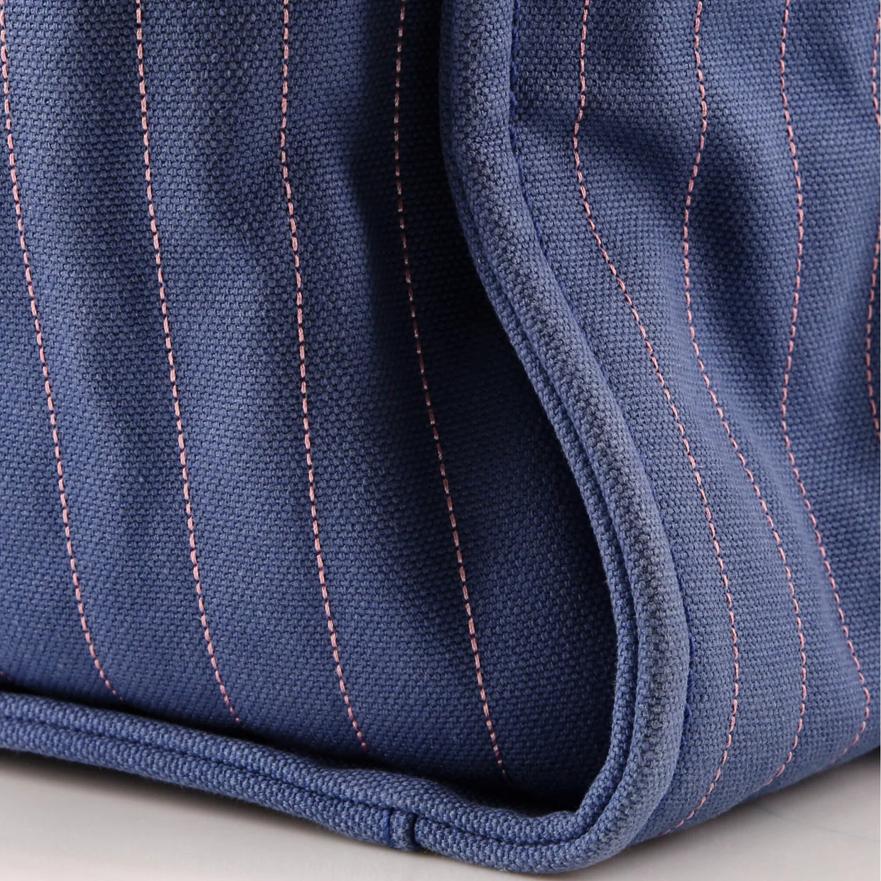 Deauville Tote Pinstripe Cotton Medium - Deep Luxury