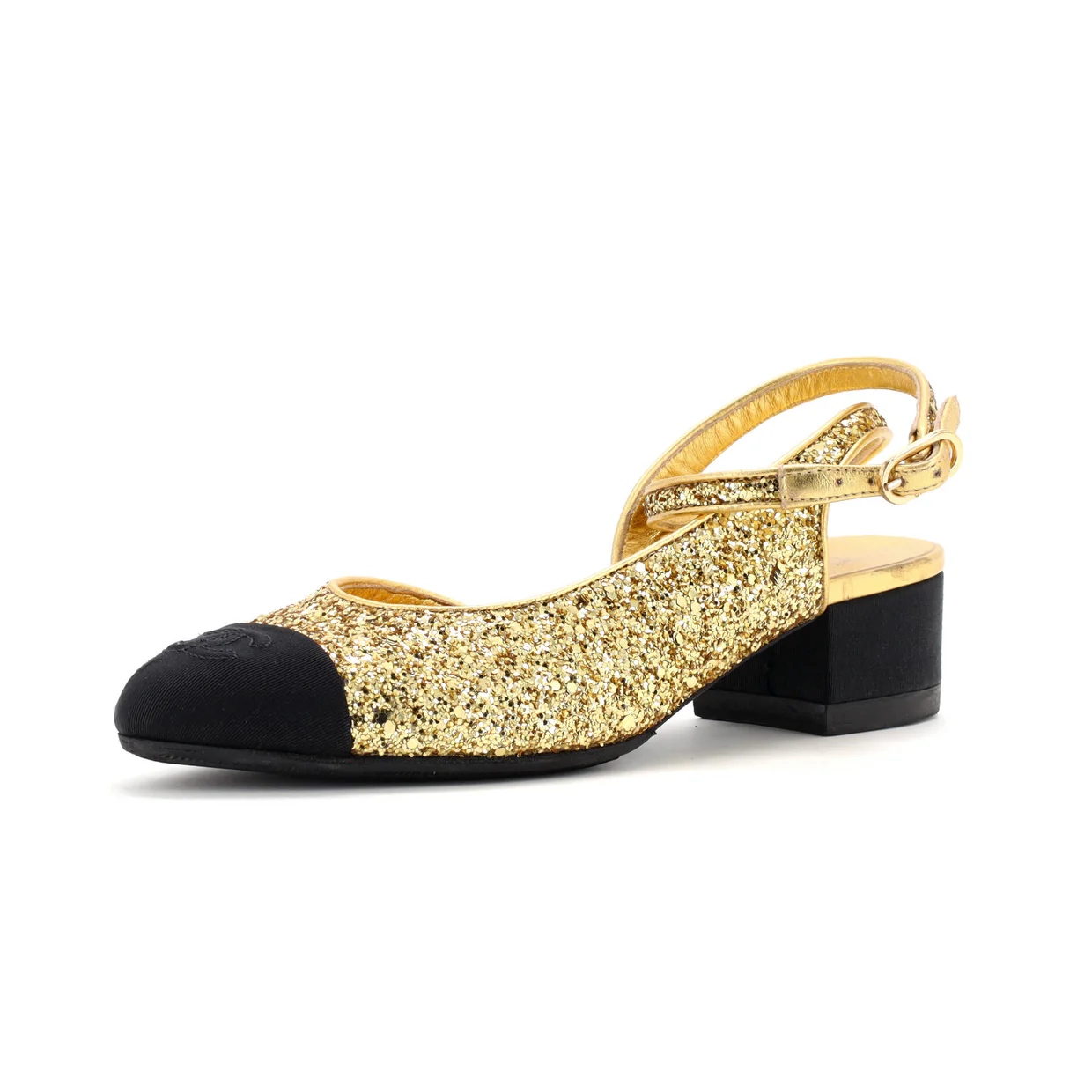 Women's CC Cap Toe Slingback Pumps Glitter - Deep Luxury