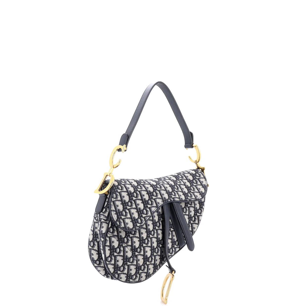 Saddle Handbag with Strap Oblique Canvas Medium - Deep Luxury