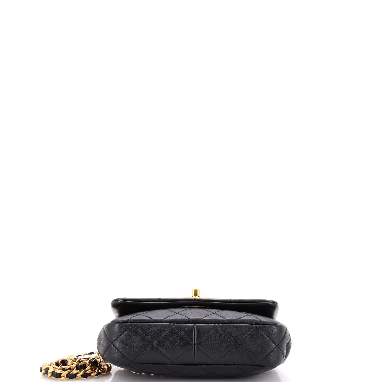 CC Pearl Section Chain Flap Bag Quilted Calfskin Mini - Deep Luxury