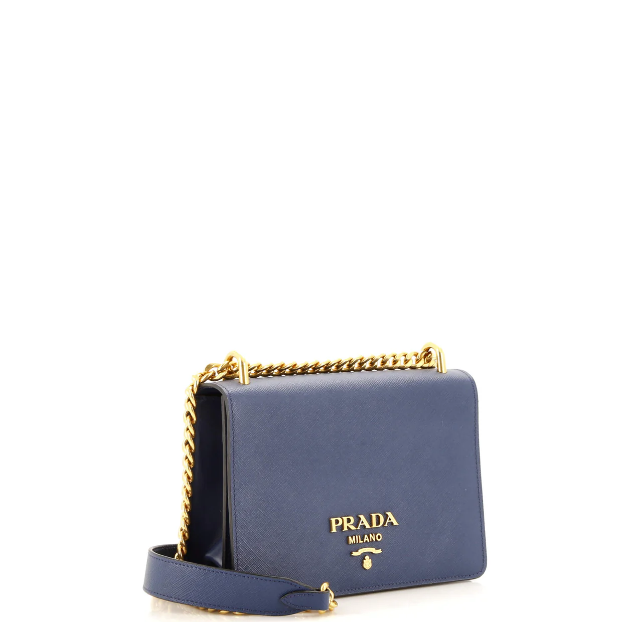 Chain Flap Bag Saffiano Leather Small - Deep Luxury