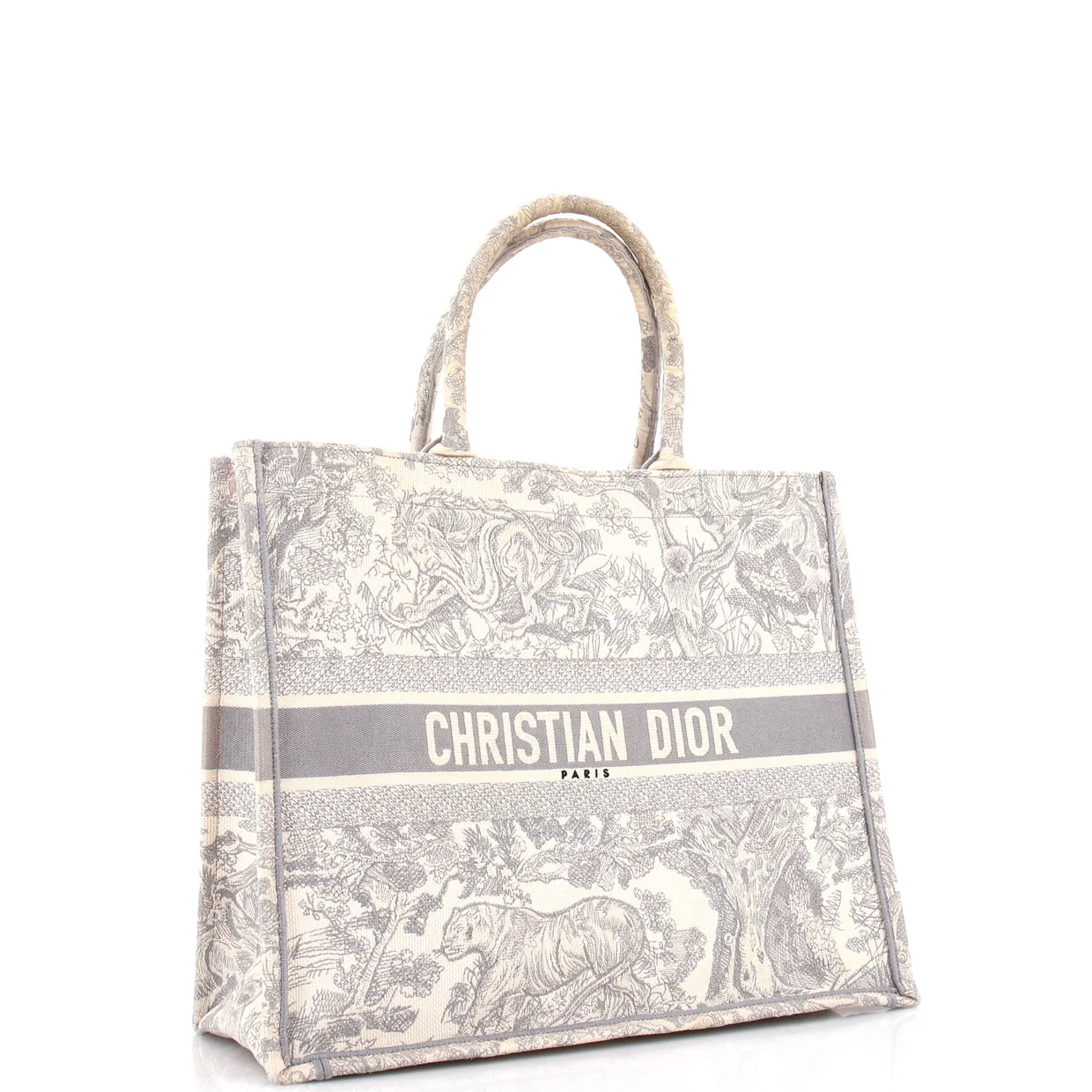 Book Tote Embroidered Canvas Large - Deep Luxury