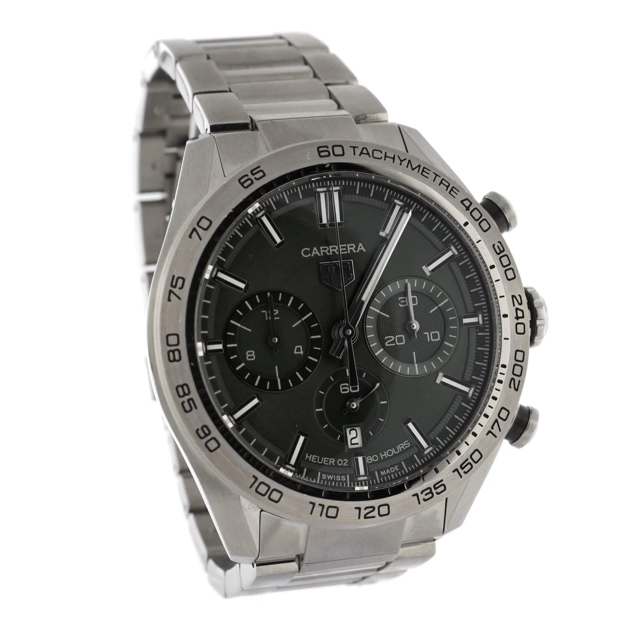 Carrera Calibre Heuer 02 Chronograph Automatic Watch Stainless Steel 44 - Deep Luxury