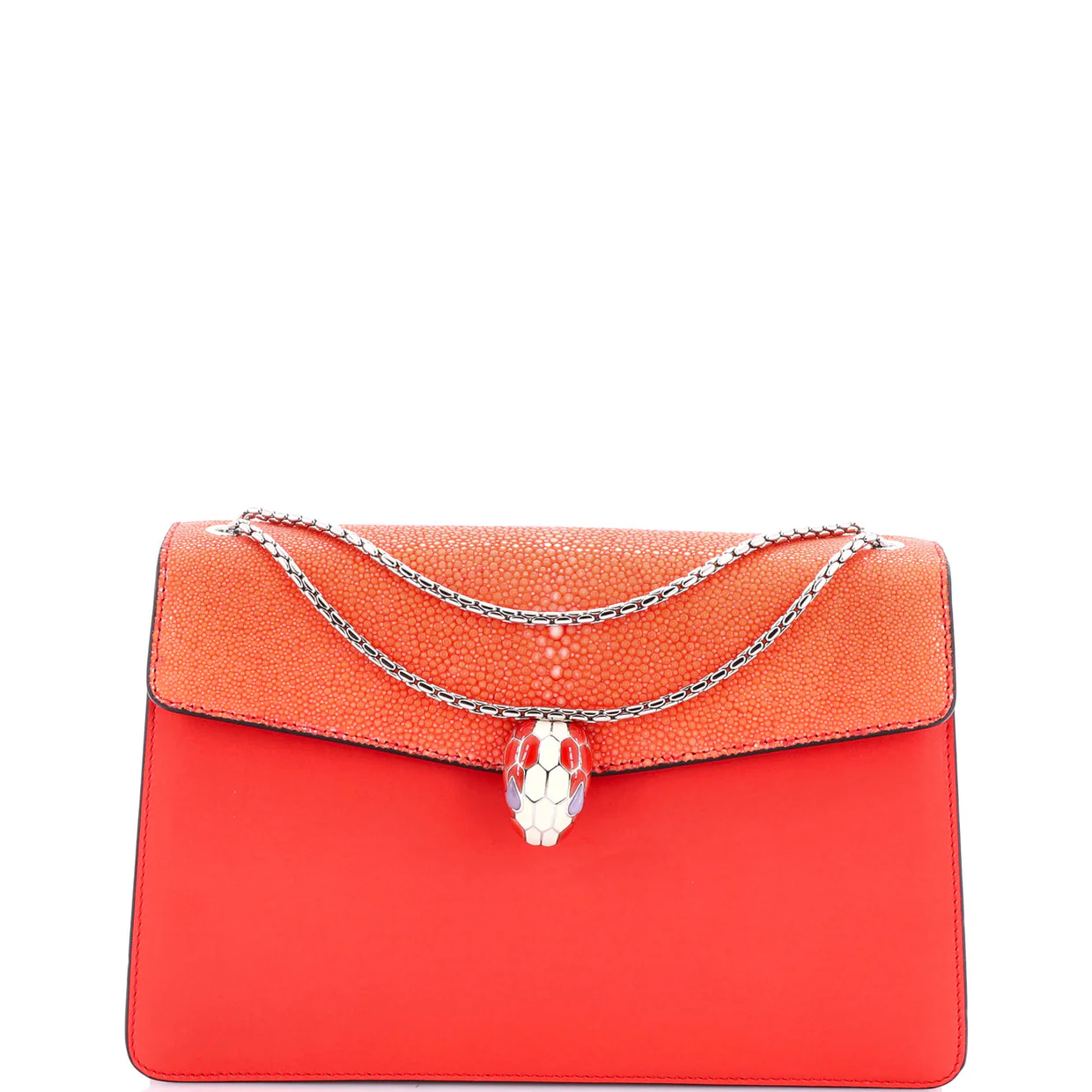 Serpenti Forever Shoulder Bag Leather and Stingray Medium - Deep Luxury