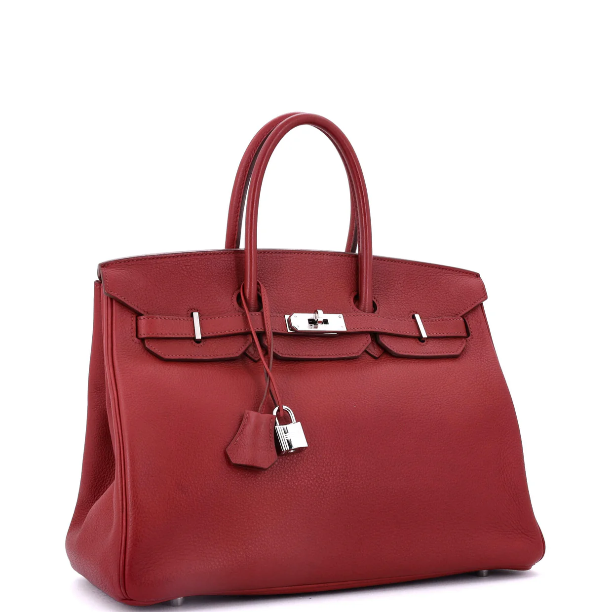 Birkin Handbag Rouge Garance Clemence with Palladium Hardware 35 - Deep Luxury