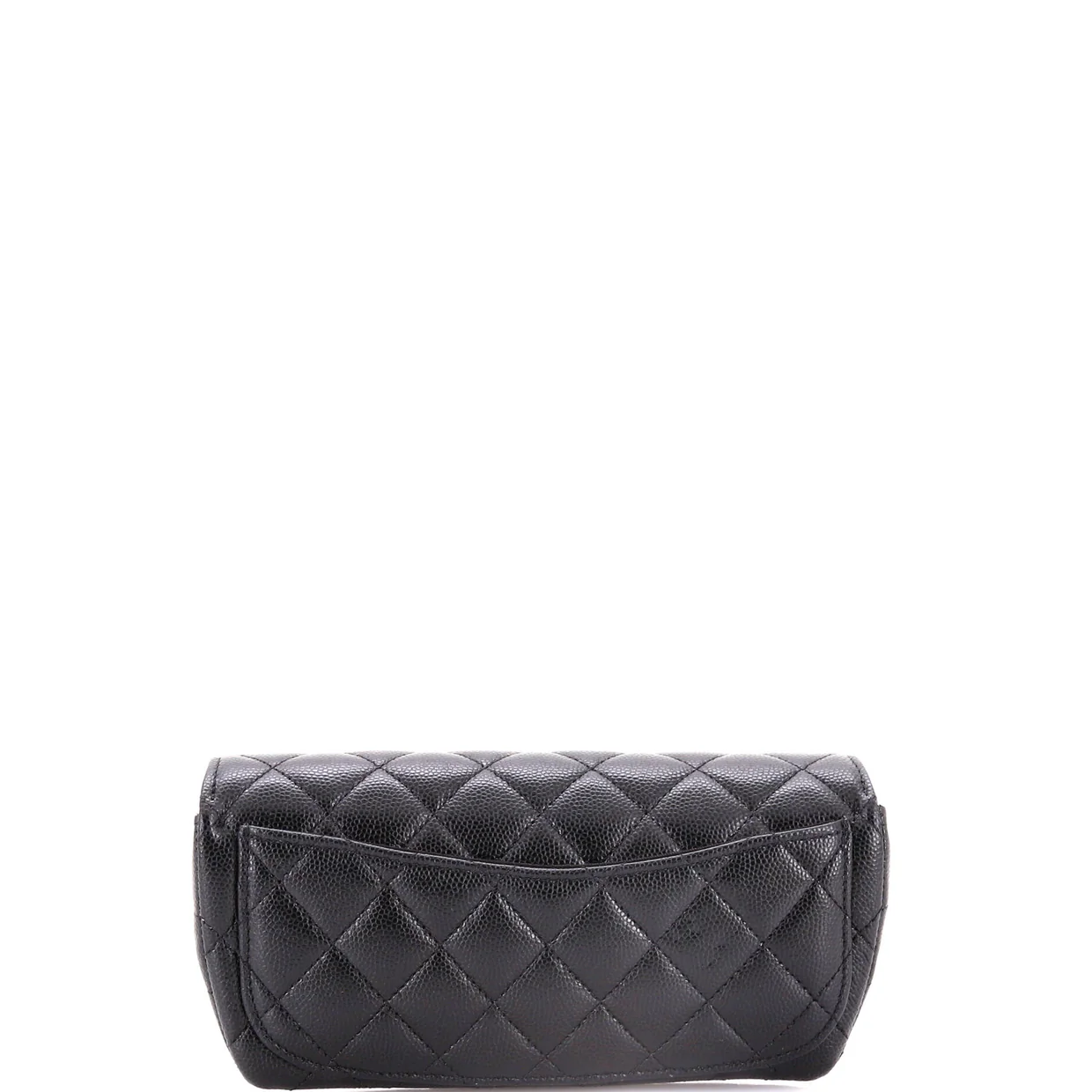Classic Sunglasses Case with Chain Quilted Caviar - Deep Luxury