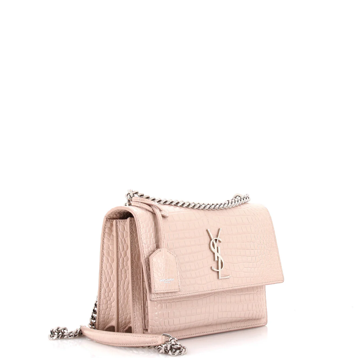 Sunset Crossbody Bag Crocodile Embossed Leather Medium - Deep Luxury