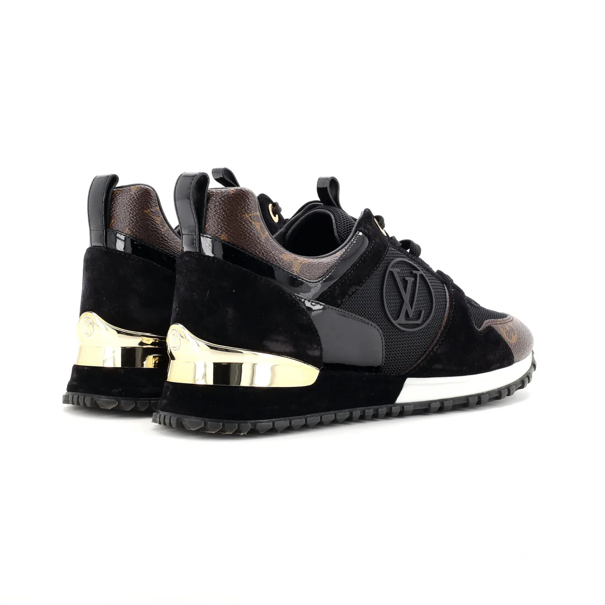 Women's Run Away Sneakers Mesh with Monogram Canvas and Suede - Deep Luxury