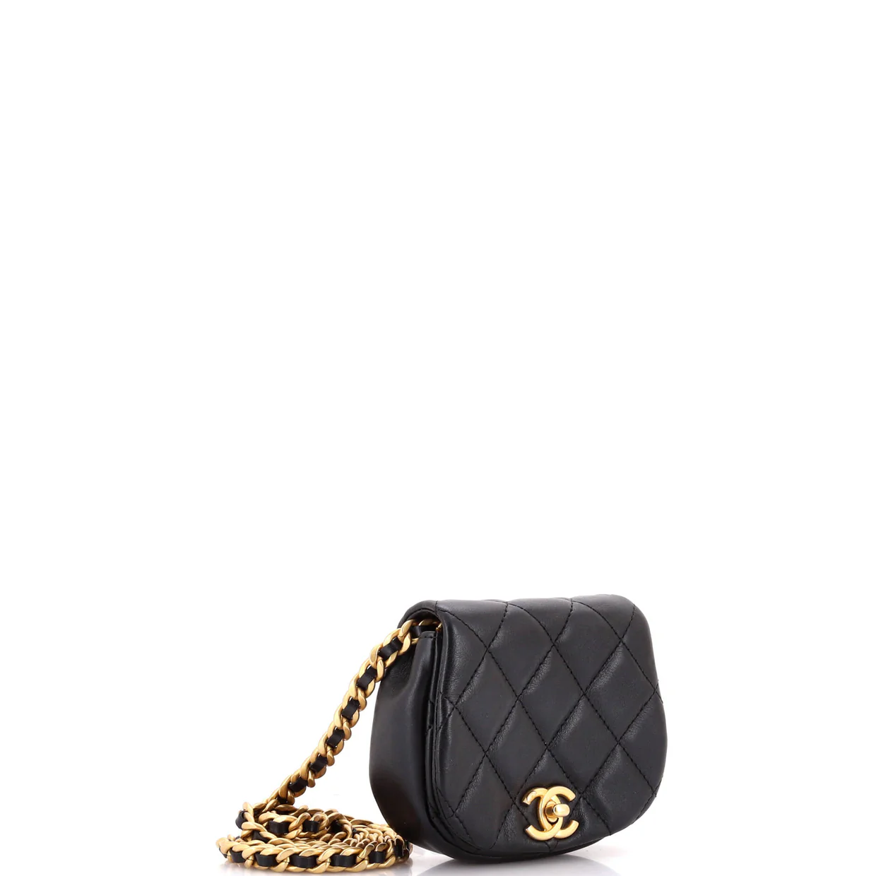 Coco Mail Clutch with Chain Quilted Calfskin Mini - Deep Luxury