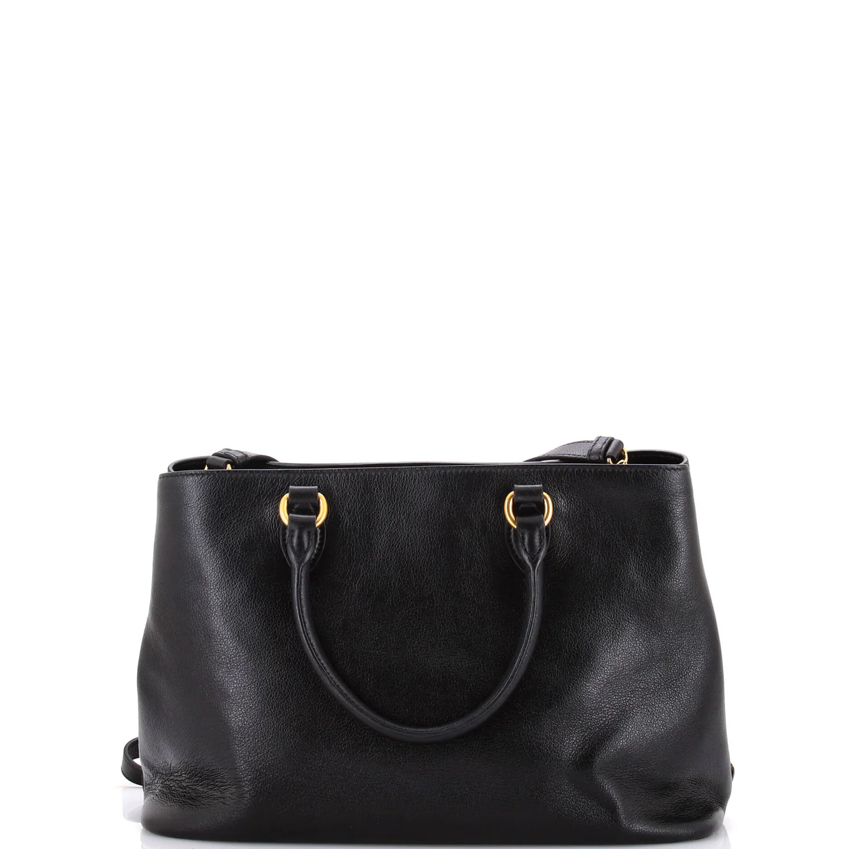 Embossed Logo Convertible Open Tote Glace Calf Medium - Deep Luxury