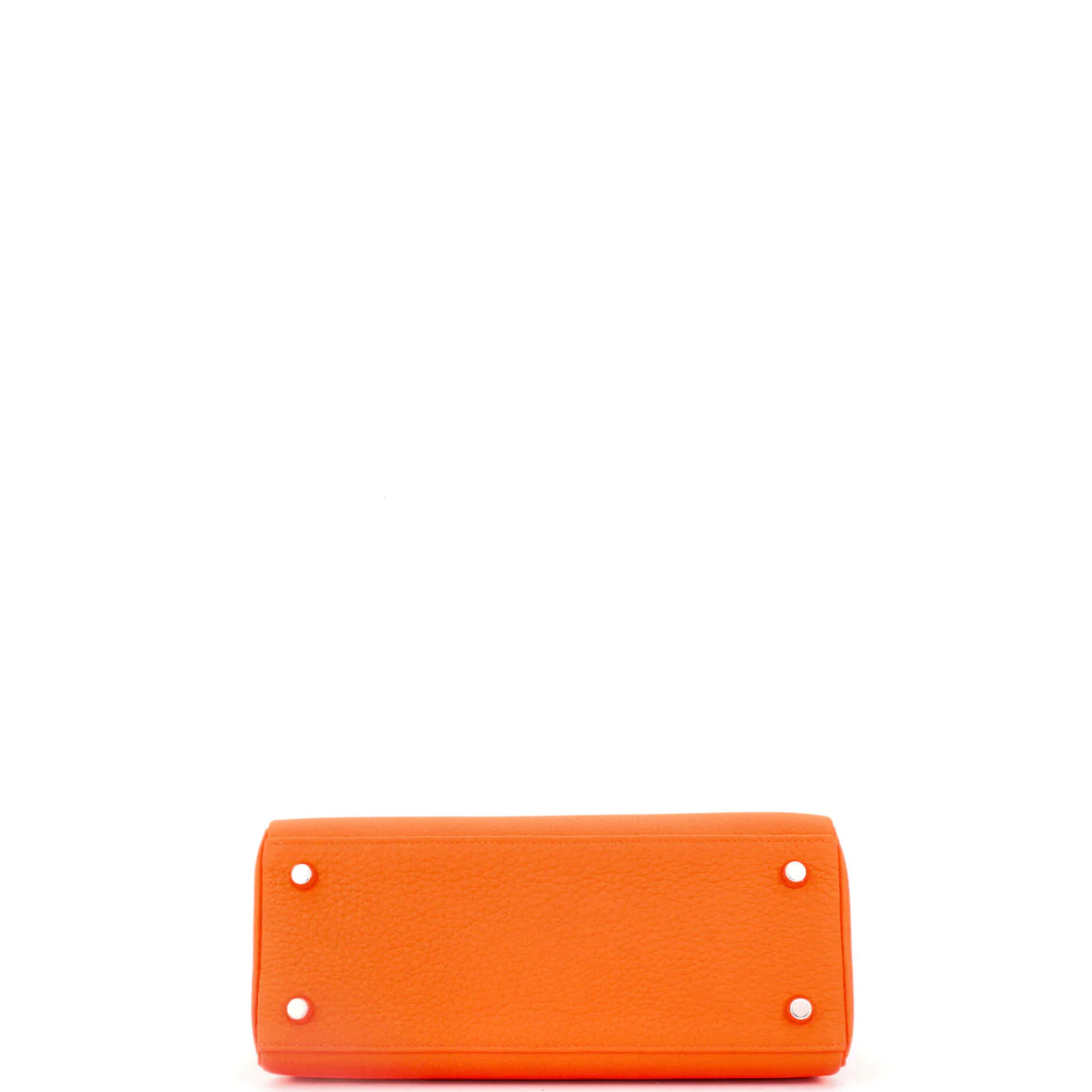 Kelly Handbag Orange Minium Togo with Palladium Hardware 25 - Deep Luxury