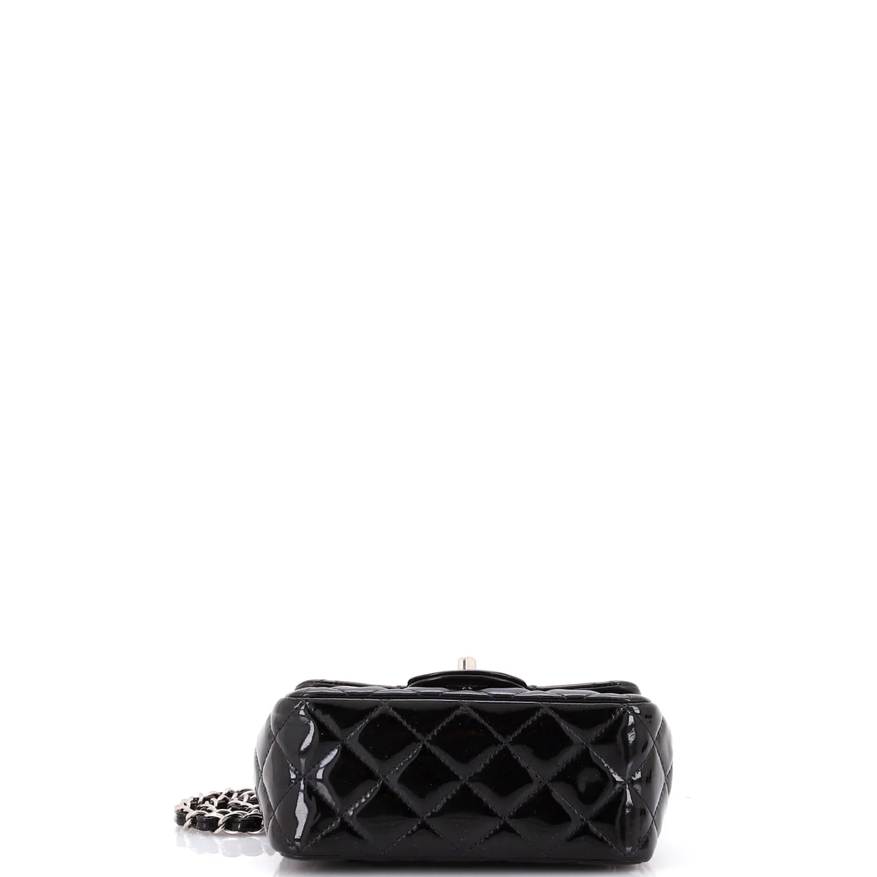 Square Classic Single Flap Bag Quilted Patent Mini - Deep Luxury