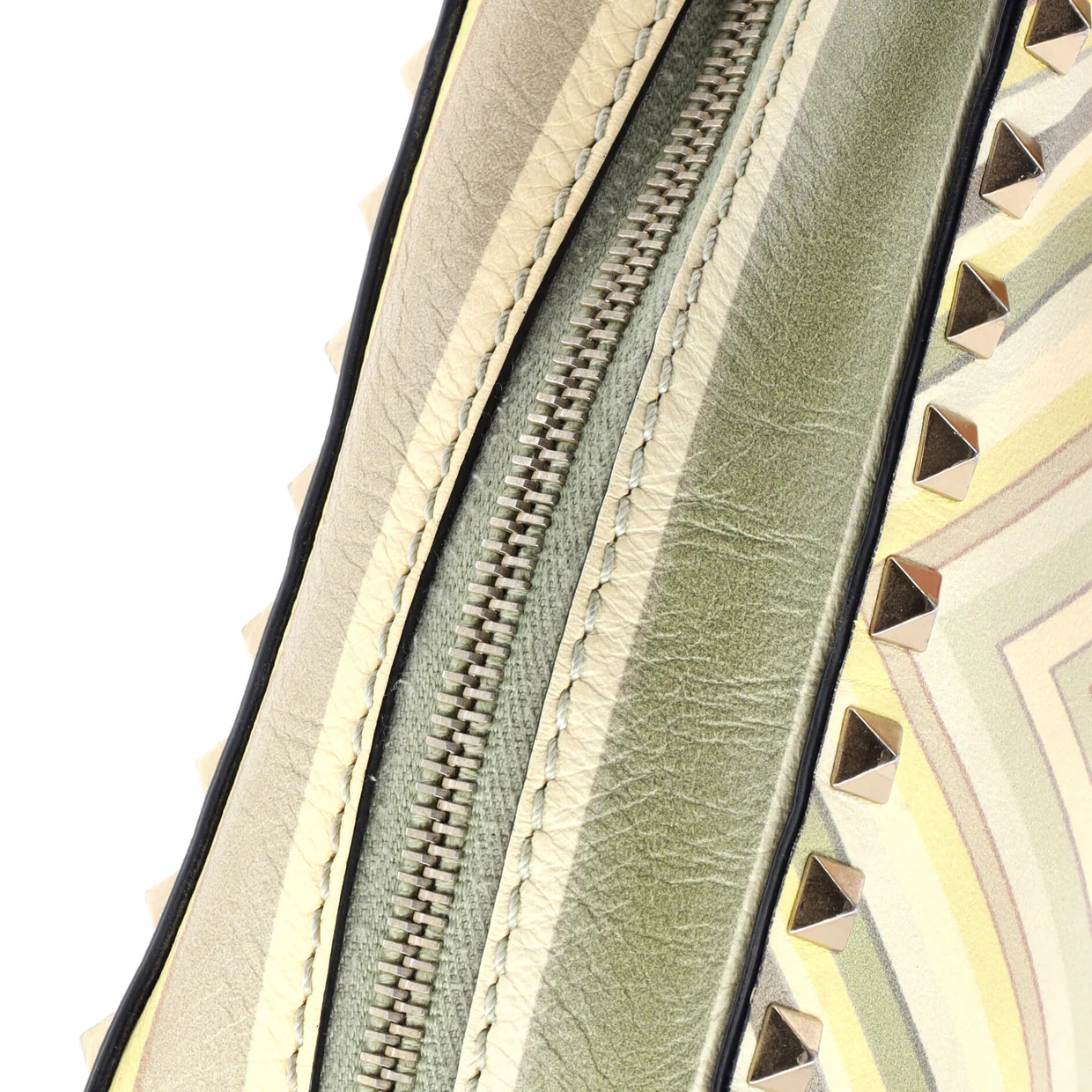 1975 Rockstud Camera Crossbody Bag Striped Leather - Deep Luxury