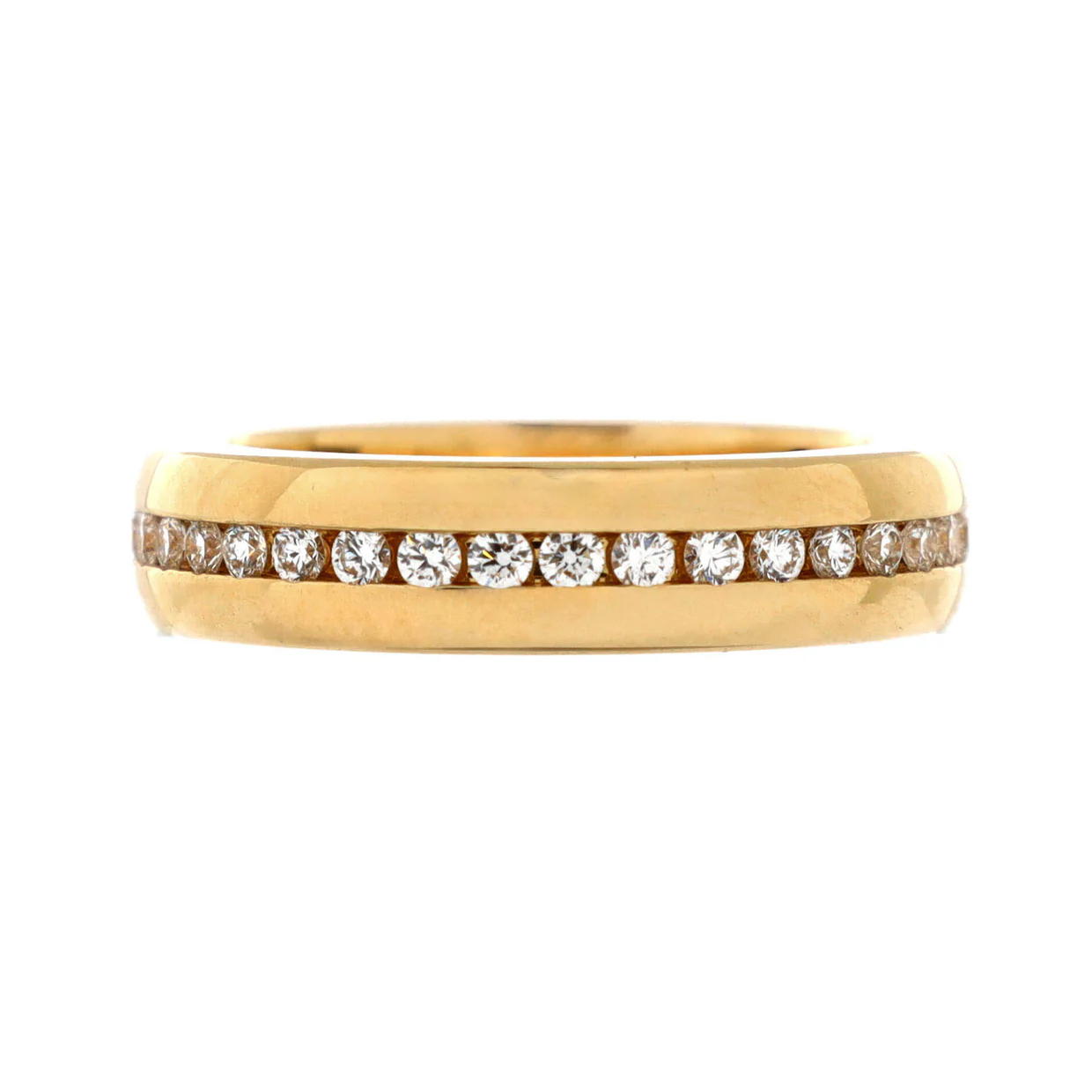 HW Logo Band Ring 18K Yellow Gold and Diamonds - Deep Luxury