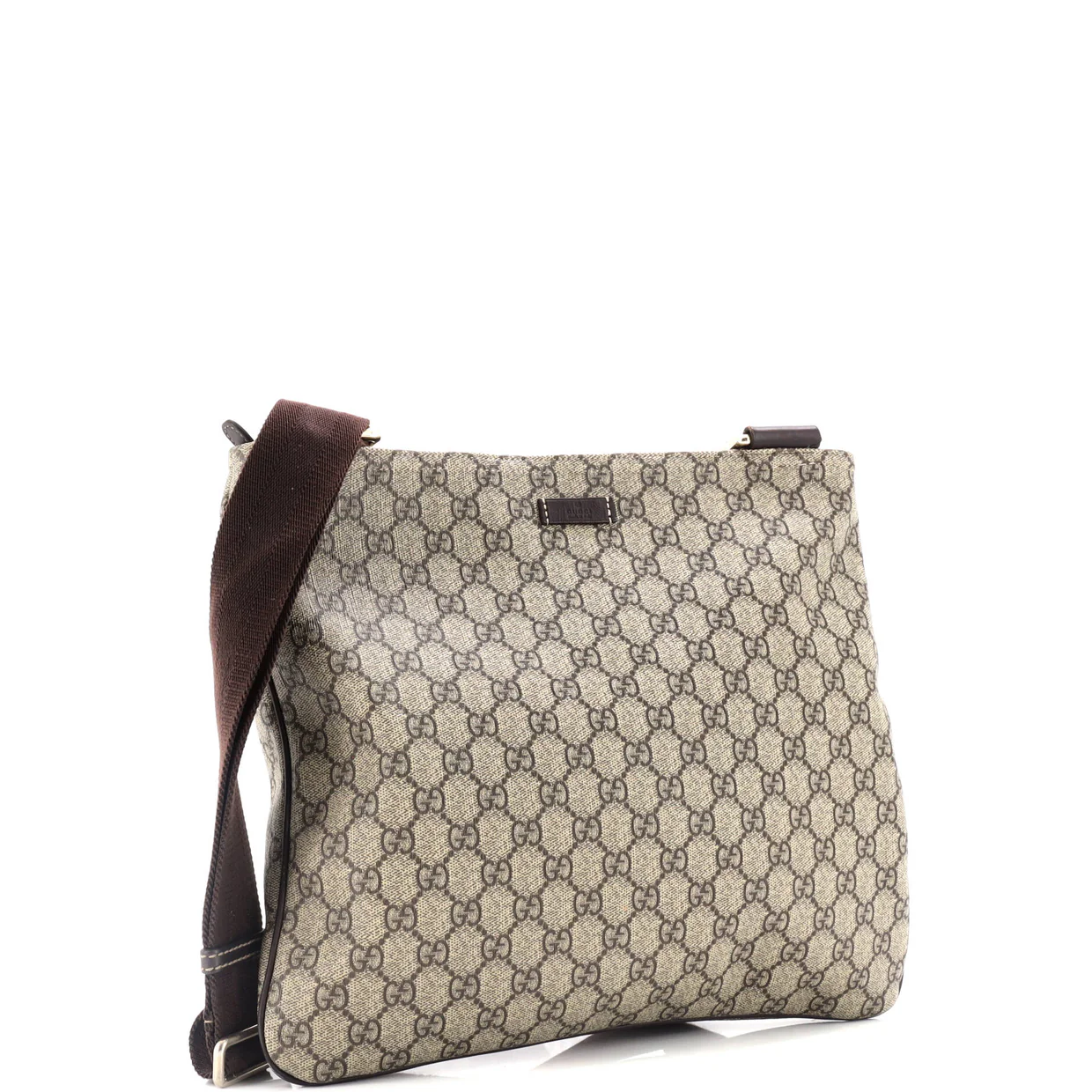 Zip Top Messenger Bag GG Coated Canvas Large - Deep Luxury
