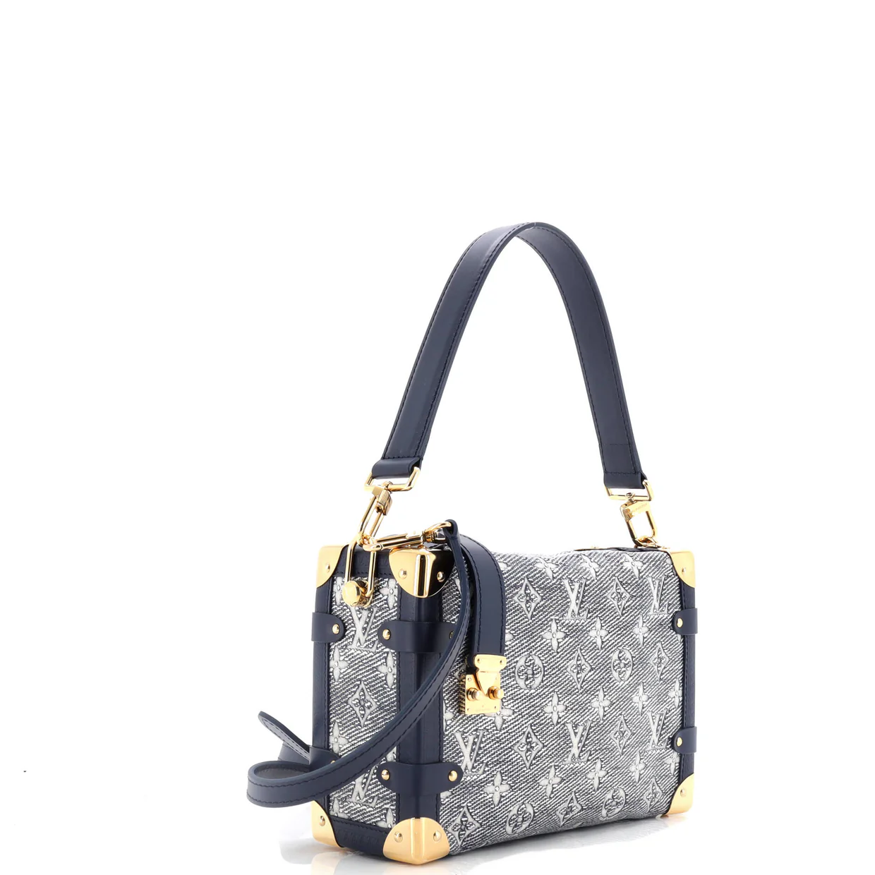 Side Trunk Handbag Monoglam Jacquard Canvas MM - Deep Luxury