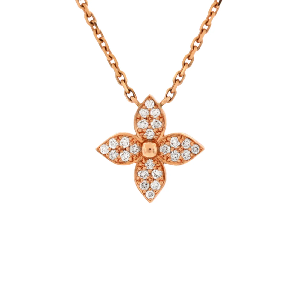 Star Blossom Pendant Necklace 18K Rose Gold and Diamonds - Deep Luxury