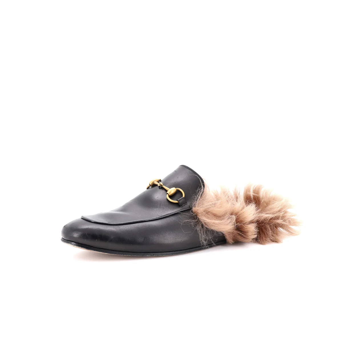 Men's Princetown Mules Leather with Fur - Deep Luxury