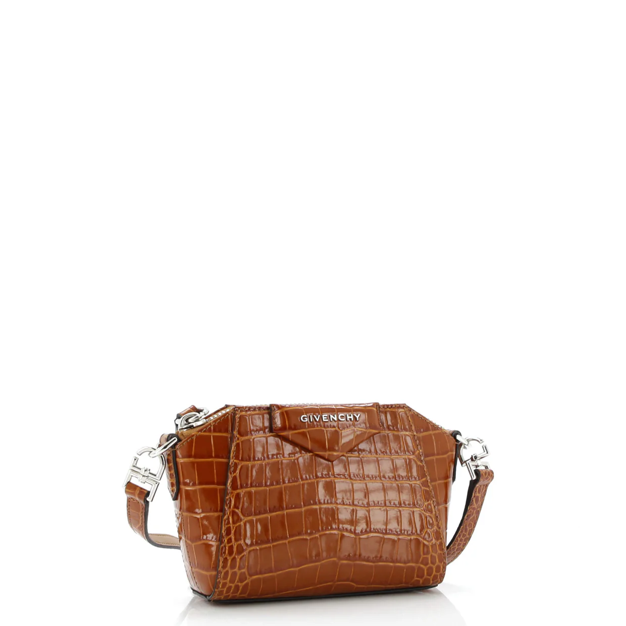 Antigona Crossbody Bag Crocodile Embossed Leather Nano - Deep Luxury