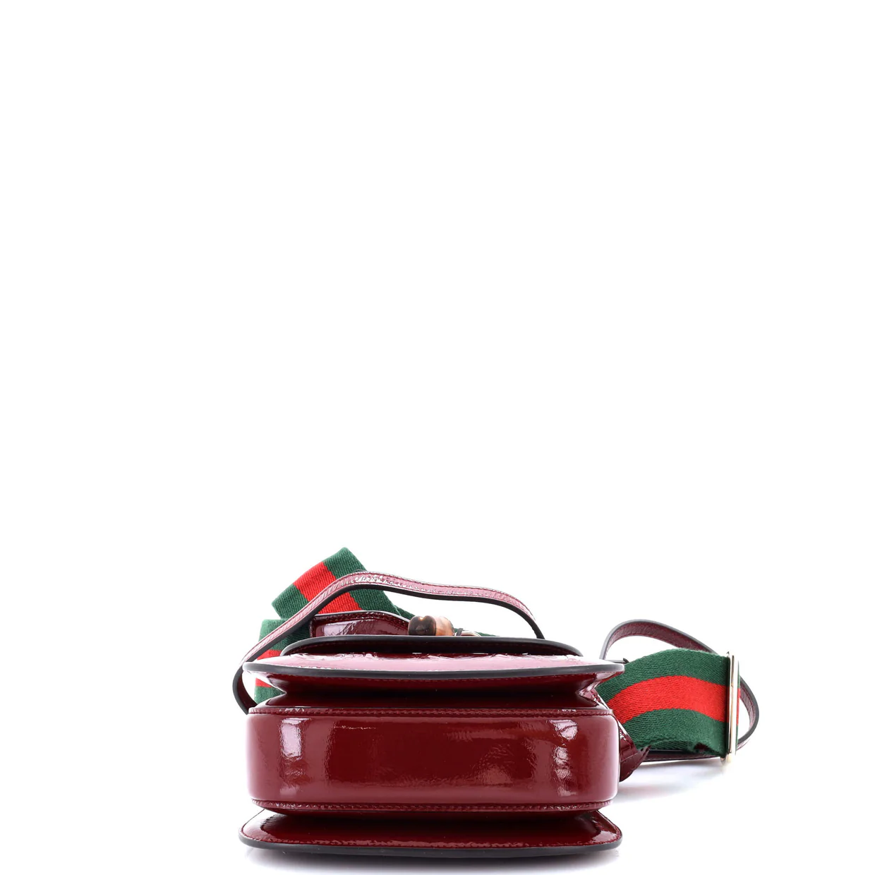 Bamboo 1947 Logo Top Handle Bag Embossed Patent Mini - Deep Luxury