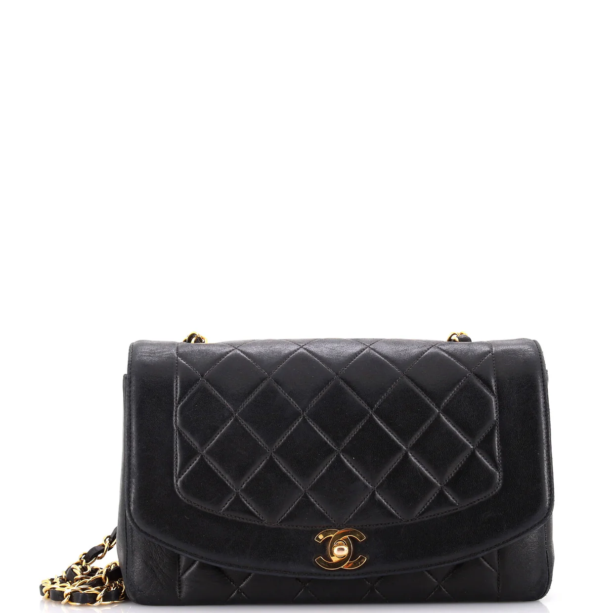 Vintage Diana Flap Bag Quilted Lambskin Medium - Deep Luxury