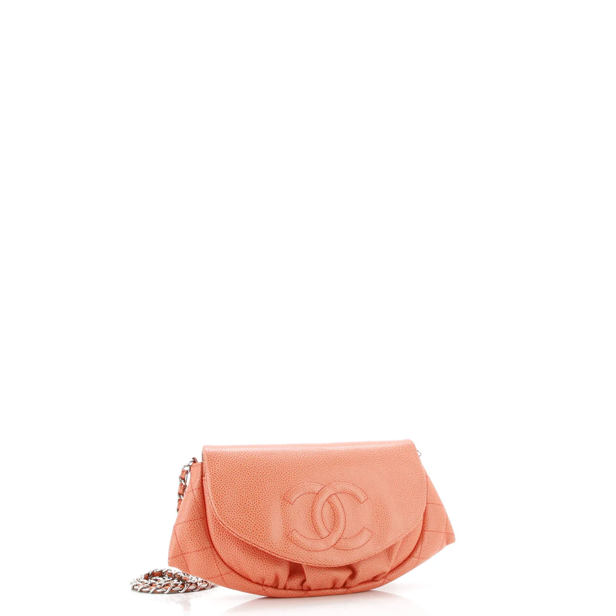 Half Moon Wallet on Chain Caviar - Deep Luxury