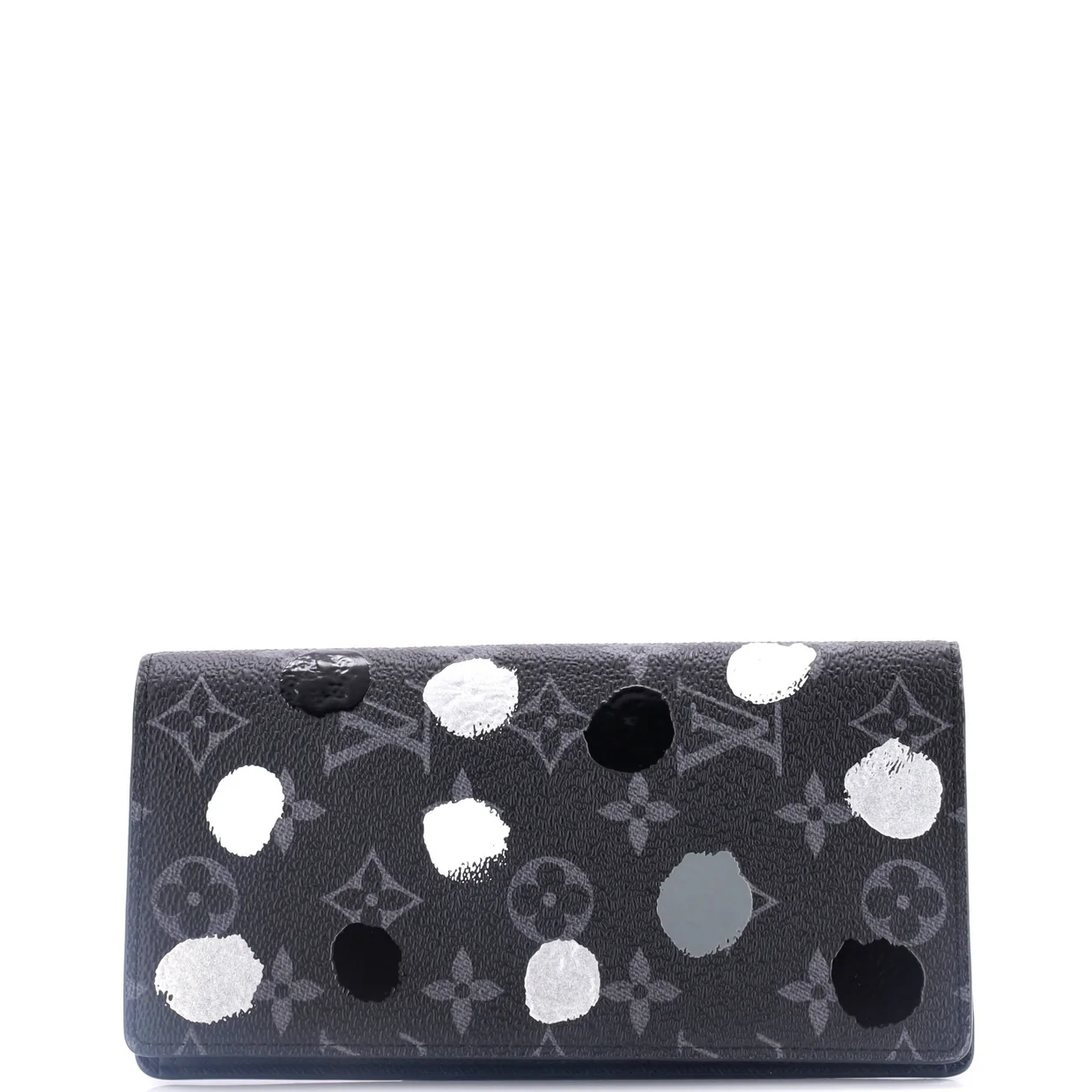 Brazza Wallet Yayoi Kusama Painted Dots Monogram Eclipse Canvas - Deep Luxury