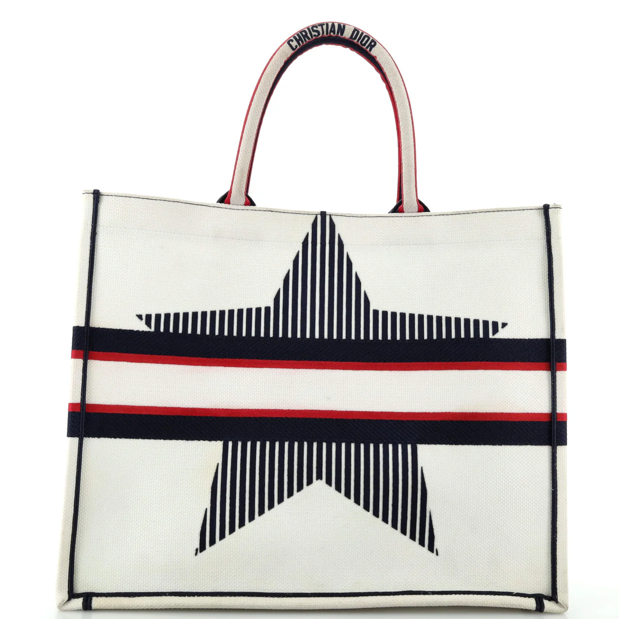 Dioralps Book Tote Embroidered Canvas Large - Deep Luxury