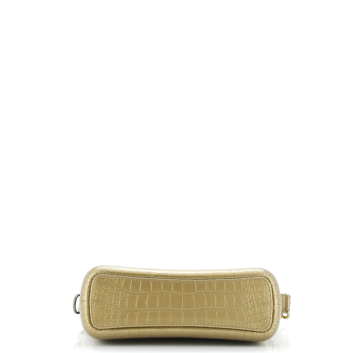 Gabrielle Hobo with Logo Handle Crocodile Embossed Calfskin Medium - Deep Luxury