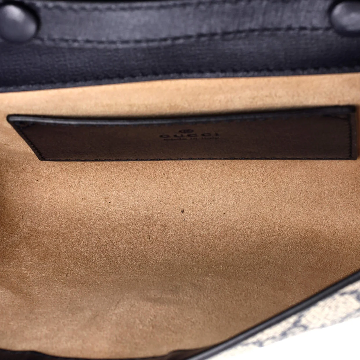 Horsebit 1955 Curved Flap Shoulder Bag GG Coated Canvas Mini - Deep Luxury