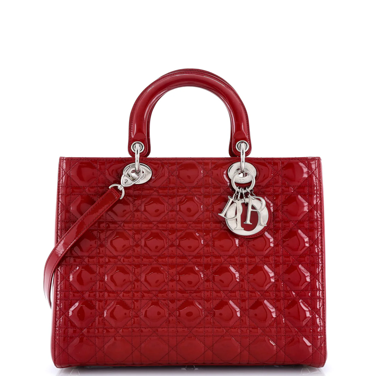 Lady Dior Bag Cannage Quilt Patent Large - Deep Luxury
