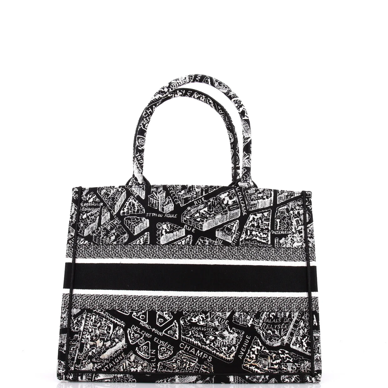 Book Tote Embroidered Canvas Medium - Deep Luxury