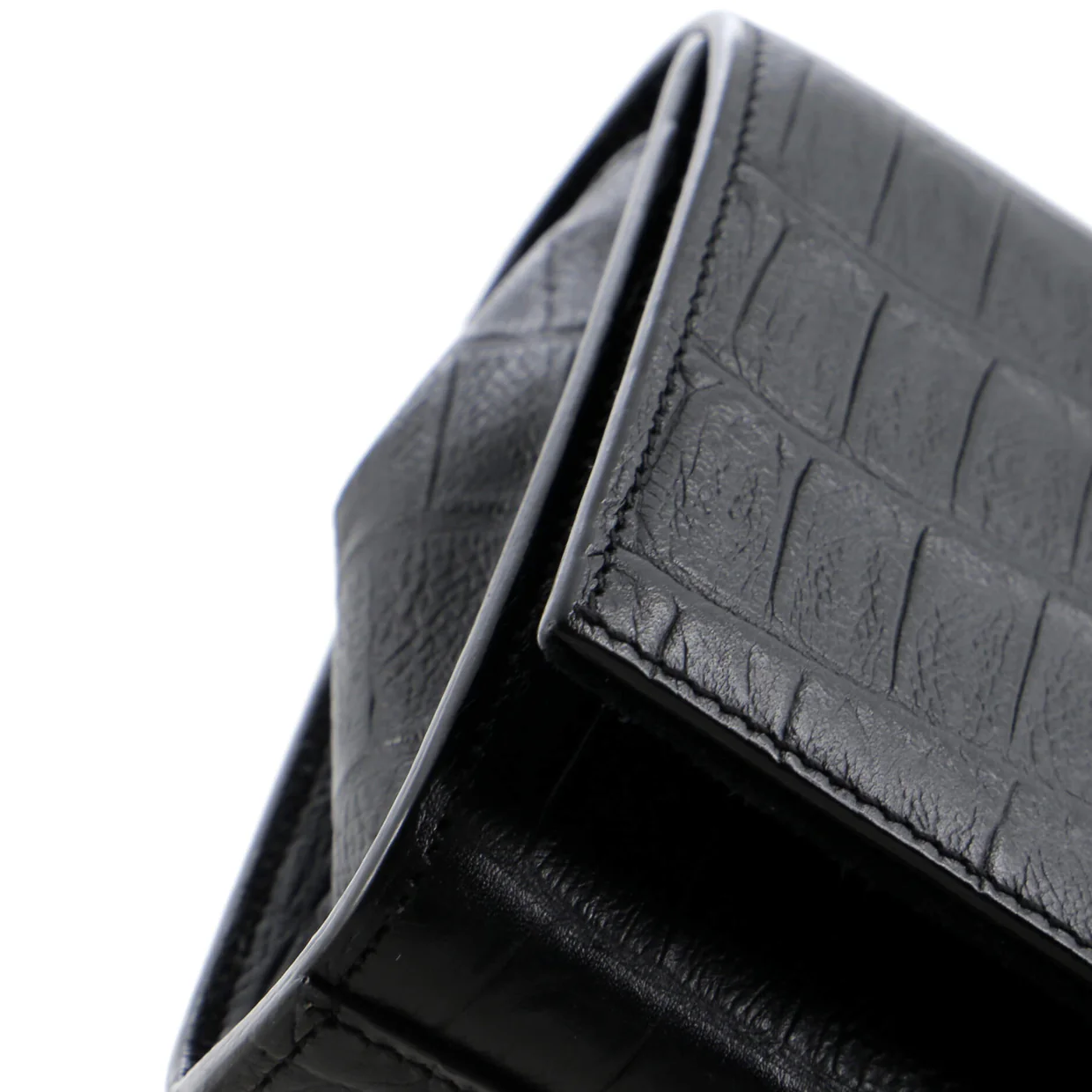 Classic Monogram Tassel Crossbody Bag Crocodile Embossed Leather Small - Deep Luxury