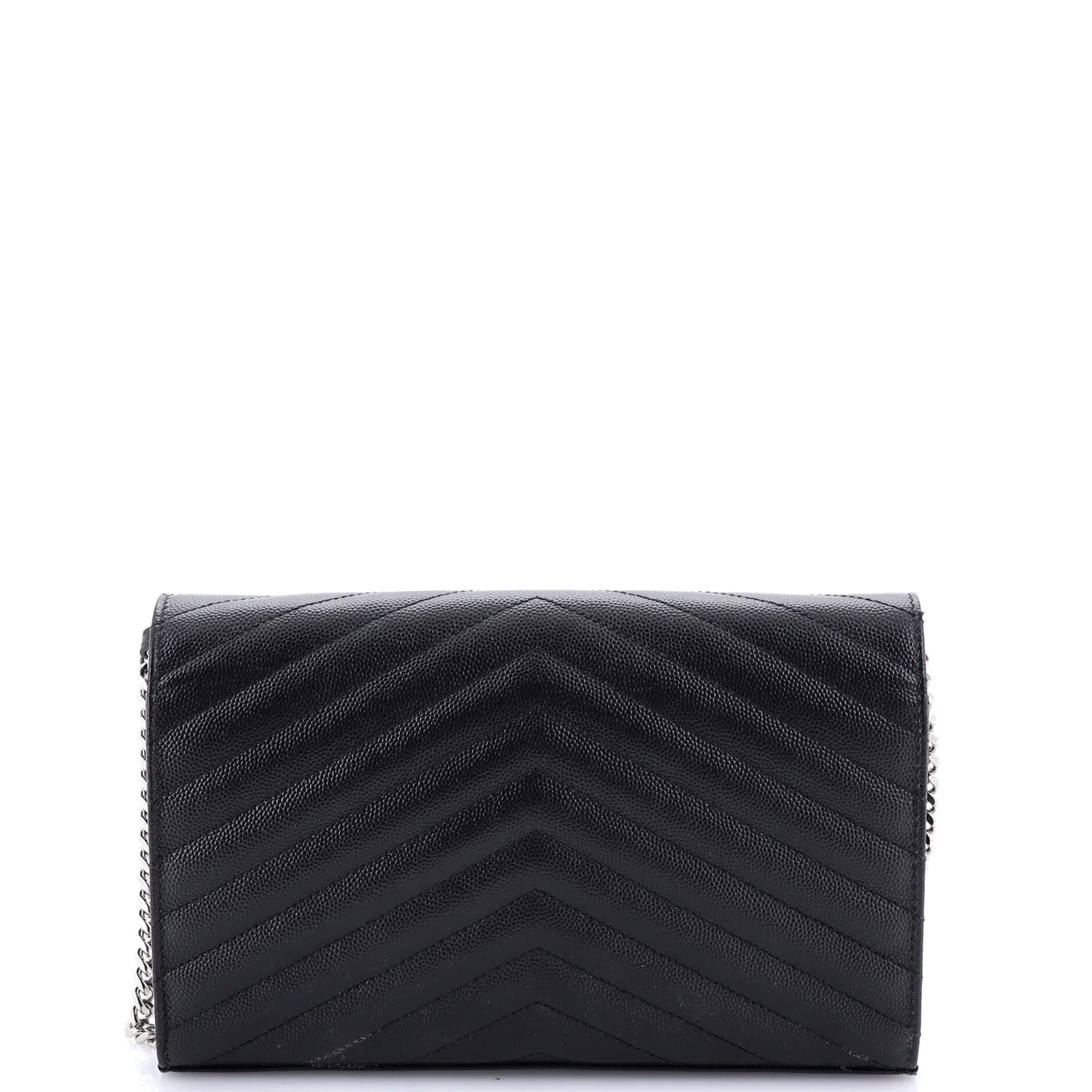 Classic Monogram Wallet on Chain Matelasse Chevron Leather Medium - Deep Luxury