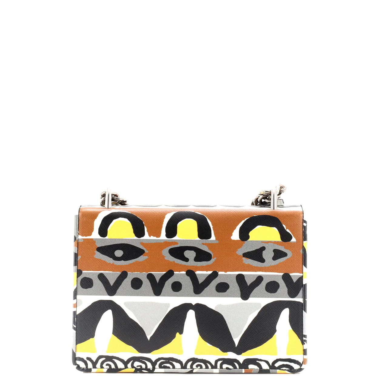 Chain Flap Bag Printed Saffiano Leather Medium - Deep Luxury