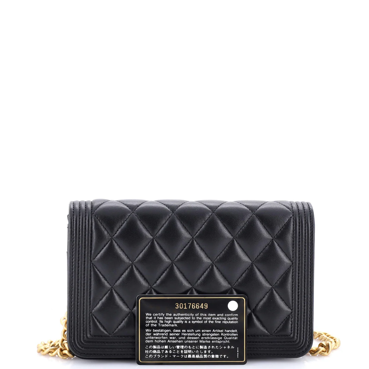 Boy Wallet on Chain Quilted Lambskin - Deep Luxury