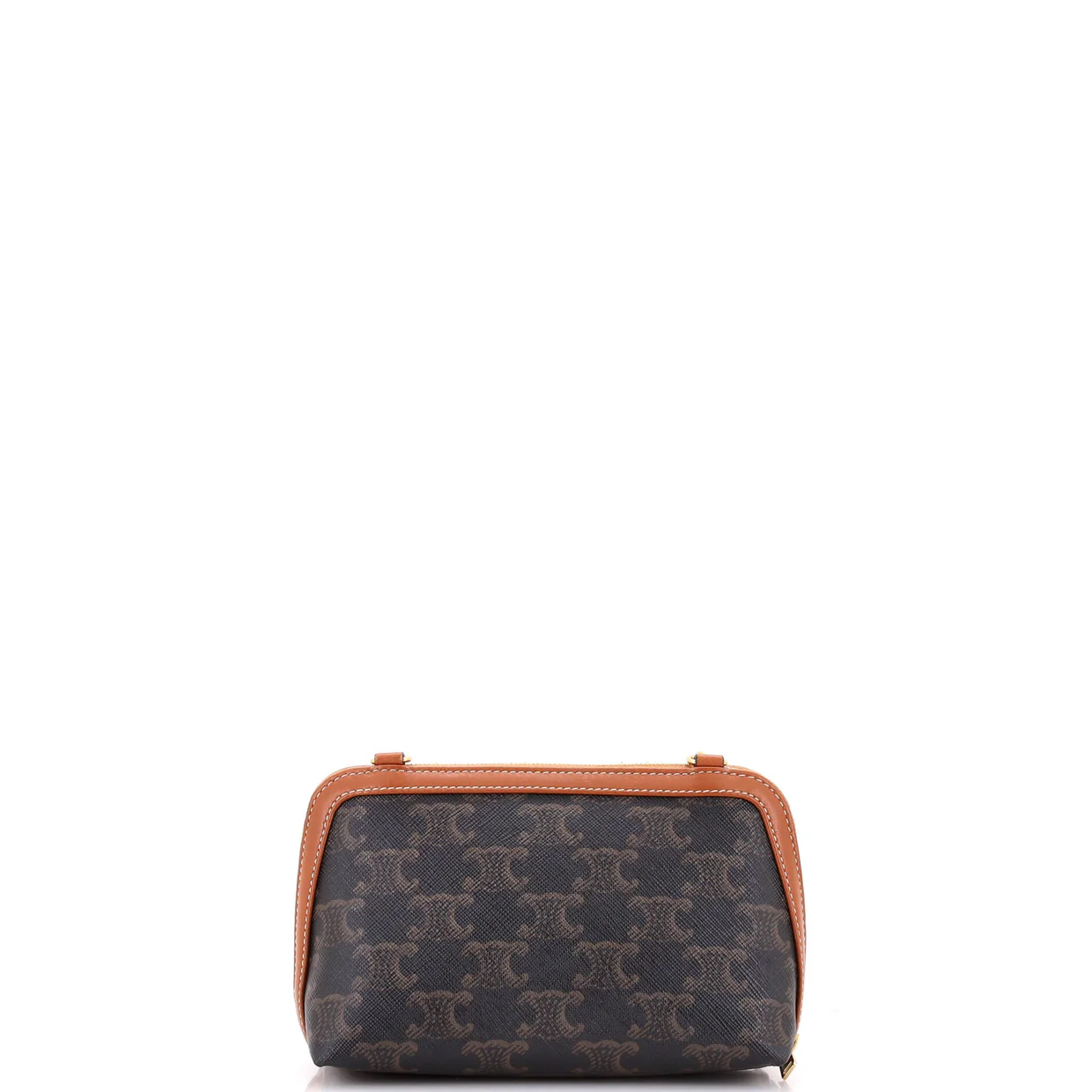 Zip Around Chain Clutch Triomphe Coated Canvas - Deep Luxury