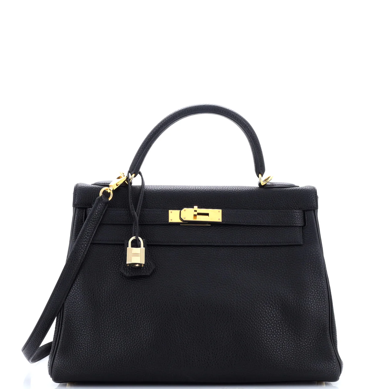 Kelly Handbag Noir Togo with Gold Hardware 32 - Deep Luxury