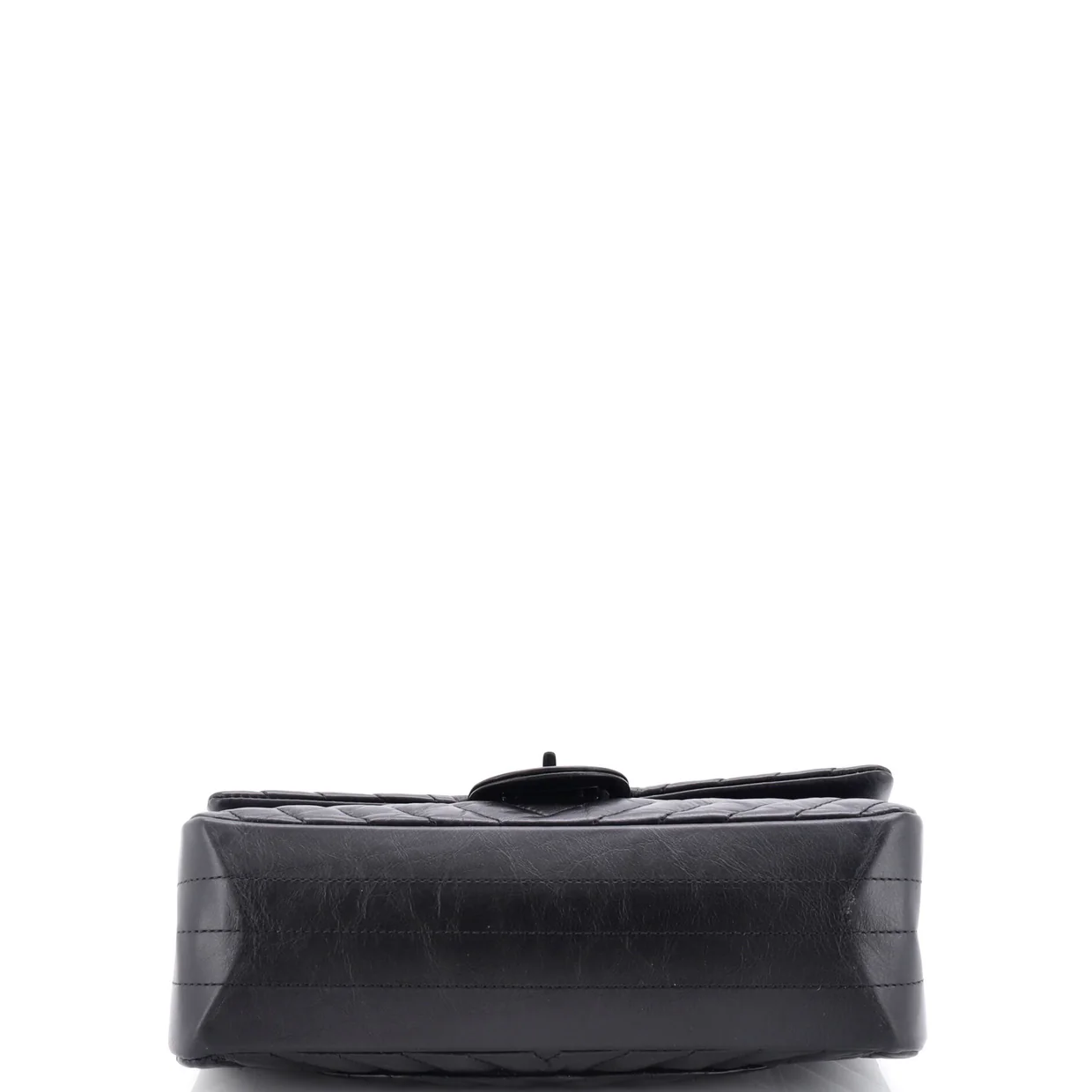 So Black Reissue 2.55 Flap Bag Chevron Aged Calfskin 225 - Deep Luxury