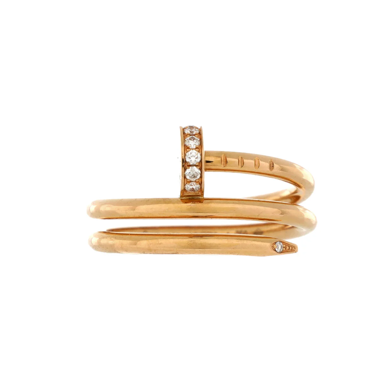 Juste un Clou Double Ring 18K Rose Gold and Diamonds Small - Deep Luxury