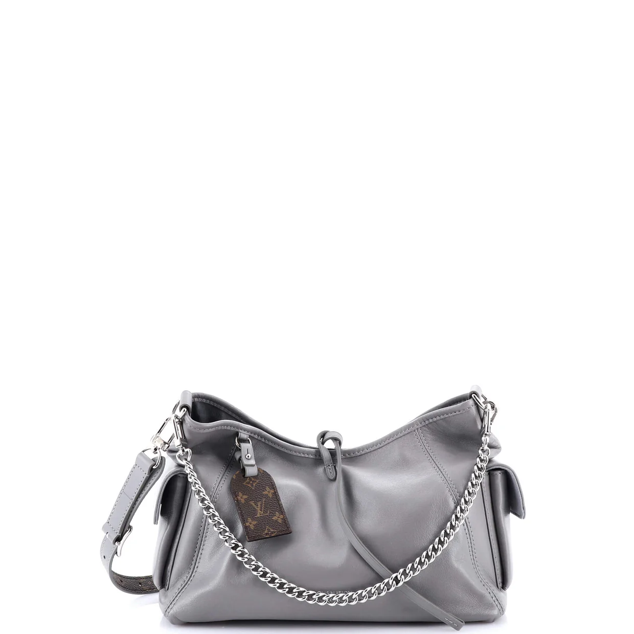 CarryAll Cargo Hobo Leather with Monogram Canvas PM - Deep Luxury