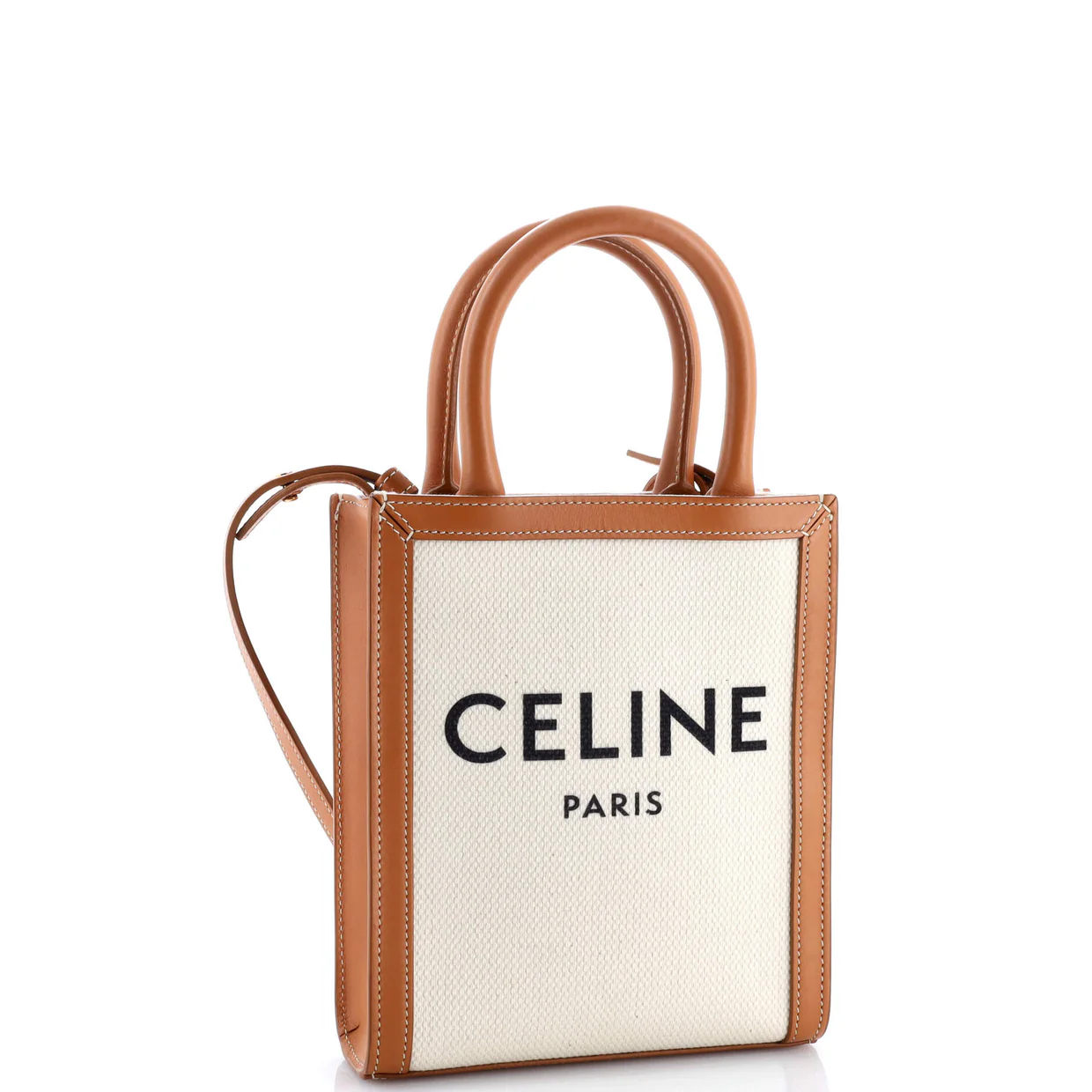 Vertical Cabas Tote Canvas with Leather Mini - Deep Luxury
